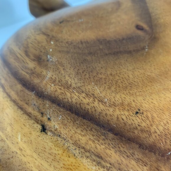 LARGE Beautiful Monkeypod Wood Serving Bowl Coffee Table Decor Vintage - Picture 12 of 13
